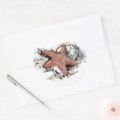 Nautische thema's ronde sticker (Envelop)