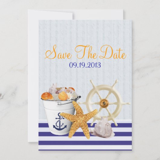 Nautische Theme Wedding Save the Date (Voorkant)