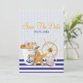 Nautische Theme Wedding Save the Date (Staand voorkant)