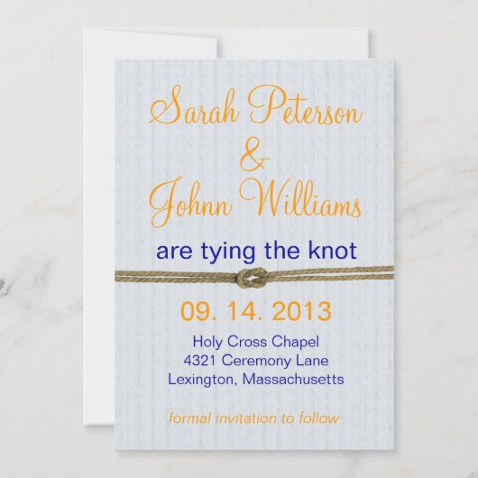 Nautische Theme Wedding Save the Date (Achterkant)