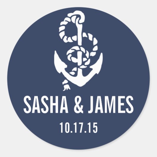 Nautische Touw & Anker Gepersonaliseerde Stickers (Voorkant)