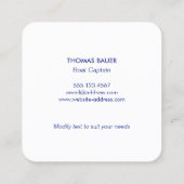 Nautische touw boot anker jachthaven vierkante visitekaartje (Achterkant)