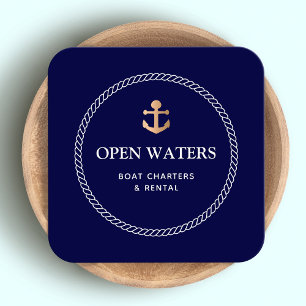 Nautische touw boot anker jachthaven vierkante visitekaartje