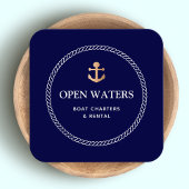 Nautische touw boot anker jachthaven vierkante visitekaartje