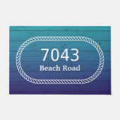 Nautische touw deur mat met adres (Voorkant)