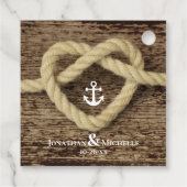 Nautische Touw en Anker LIEFDE en Bedankt Bruiloft Bedankjes Labels (Achterkant)