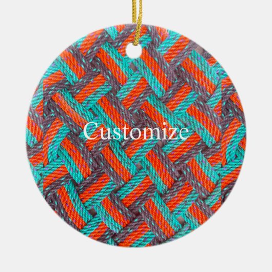 Nautische Touw Mat Thunder_Cove Keramisch Ornament (Voorkant)