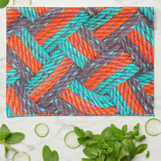 Nautische Touw Mat Thunder_Cove Theedoek (Gevouwen)