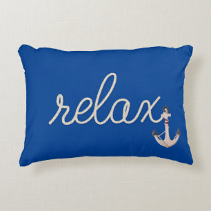 nautische touw ontspannen tekst met anker accent kussen