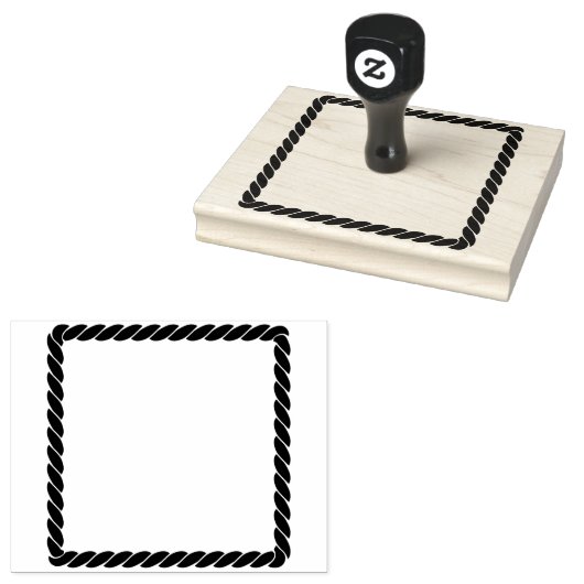 Nautische Touw Twist Cartoon Vierkante Rand Rubberstempel (Gestempeld)