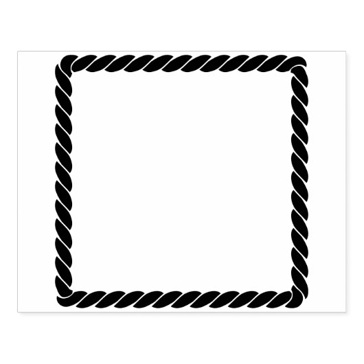 Nautische Touw Twist Cartoon Vierkante Rand Rubberstempel (Afrduk)