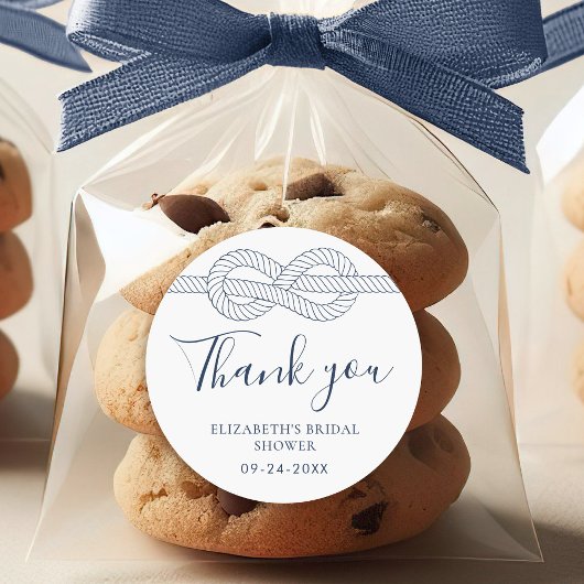 Nautische touwknoop Dank u Vrijgezellenfeest Ronde Sticker