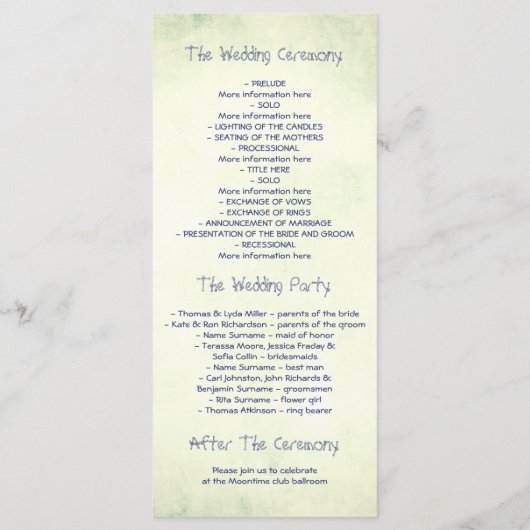 Nautische Touwknoop  Seaside Weddingprogramma Programmakaart (Achterkant)