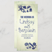 Nautische Touwknoop  Seaside Weddingprogramma Programmakaart (Voorkant / Achterkant)