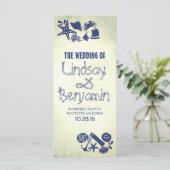 Nautische Touwknoop  Seaside Weddingprogramma Programmakaart (Staand voorkant)
