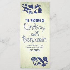 Nautische Touwknoop  Seaside Weddingprogramma Programmakaart