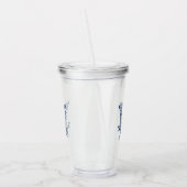Nautische touwknopen blauw wit aangepast monogram acryl drinkbeker (Links)