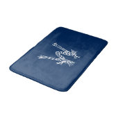 Nautische touwknopen blauw wit aangepast monogram badmat (Gekanteld)
