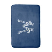 Nautische touwknopen blauw wit aangepast monogram badmat (Voorkant Verticaal)