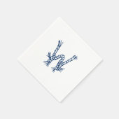 Nautische touwknopen monogram initiaal blauw wit servet (Hoek)