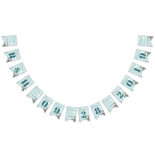 nautische tropische aqua blauwe zeeschelp strand b vlaggetjes (Alle)