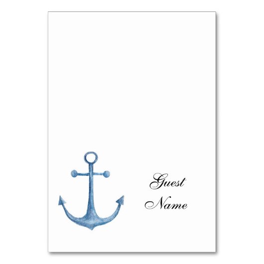 Nautische trouwplaats kaart Beach tafel naam Blauw (Voorkant)