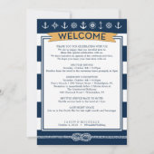 Nautische trouwroute - Bruiloft Welkom Kaart (Voorkant)