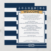 Nautische trouwroute - Bruiloft Welkom Kaart (Voorkant / Achterkant)