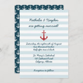 Nautische trouwuitnodiging kaart (Voorkant / Achterkant)