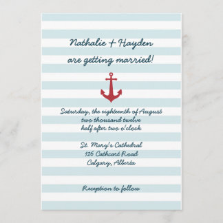 Nautische trouwuitnodiging kaart