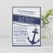 Nautische uitnodiging voor een blauwe bruiloft voo (Staand voorkant)