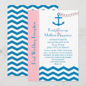 Nautische uitnodiging voor na de bruiloft (Voorkant / Achterkant)