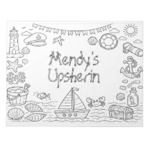 Nautische upsherin kleurplaat