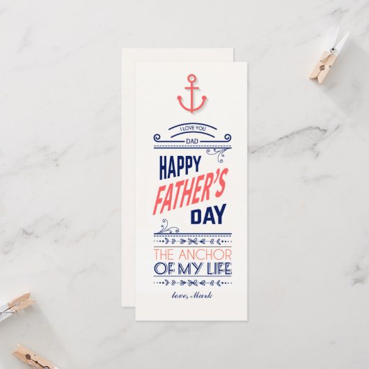 Nautische Vaderdag Kaart (Voorkant / Achterkant in situ)
