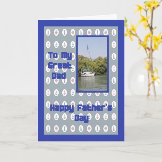 Nautische Vaderdag Kaart (Gele Bloem)