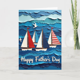Nautische Vaderdag Scene Card Kaart