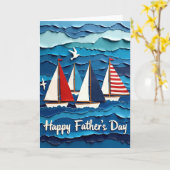 Nautische Vaderdag Scene Card Kaart (Gele Bloem)