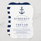 nautische verankerde liefde bruiloft uitnodigen kaart (Voorkant / Achterkant)