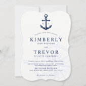 nautische verankerde liefde bruiloft uitnodigen kaart (Voorkant)