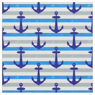 Nautische verankering met blauwe strepen stof