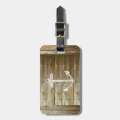 Nautische verankering op houtafbeelding bagagelabel (Voorkant verticaal)