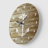 Nautische verankering op houtafbeelding grote klok (Hoek)
