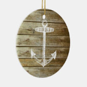 Nautische verankering op houtafbeelding keramisch ornament (Rechts)