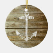 Nautische verankering op houtafbeelding keramisch ornament (Voorkant)