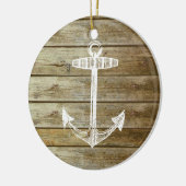 Nautische verankering op houtafbeelding keramisch ornament (Links)