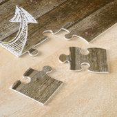 Nautische verankering op houtafbeelding legpuzzel (Zijkant)