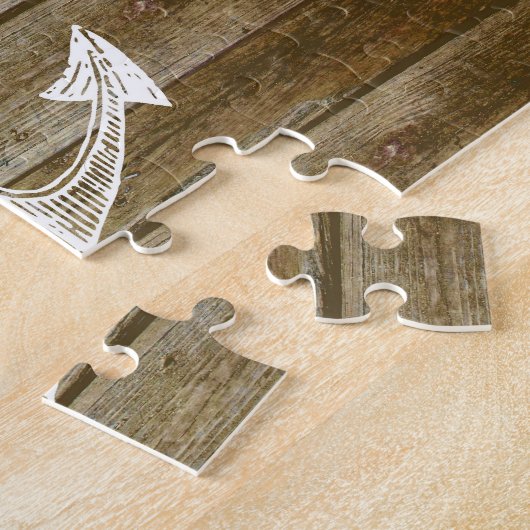 Nautische verankering op houtafbeelding legpuzzel (Zijkant)