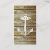 Nautische verankering op houtafbeelding visitekaartje (Achterkant)