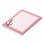 Nautische verankering; rode cadmiumstrepen; gestri notitieblok (Linkerzijde)