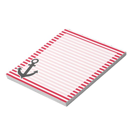 Nautische verankering; rode cadmiumstrepen; gestri notitieblok (Linkerzijde)